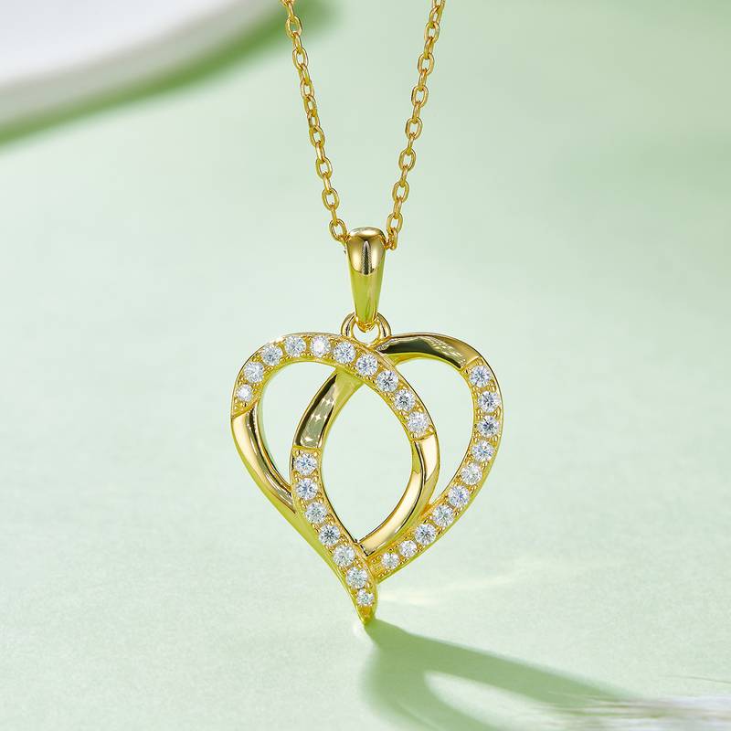 交芯爱心PendantS925银Moissanite厘石D级0.38ct
